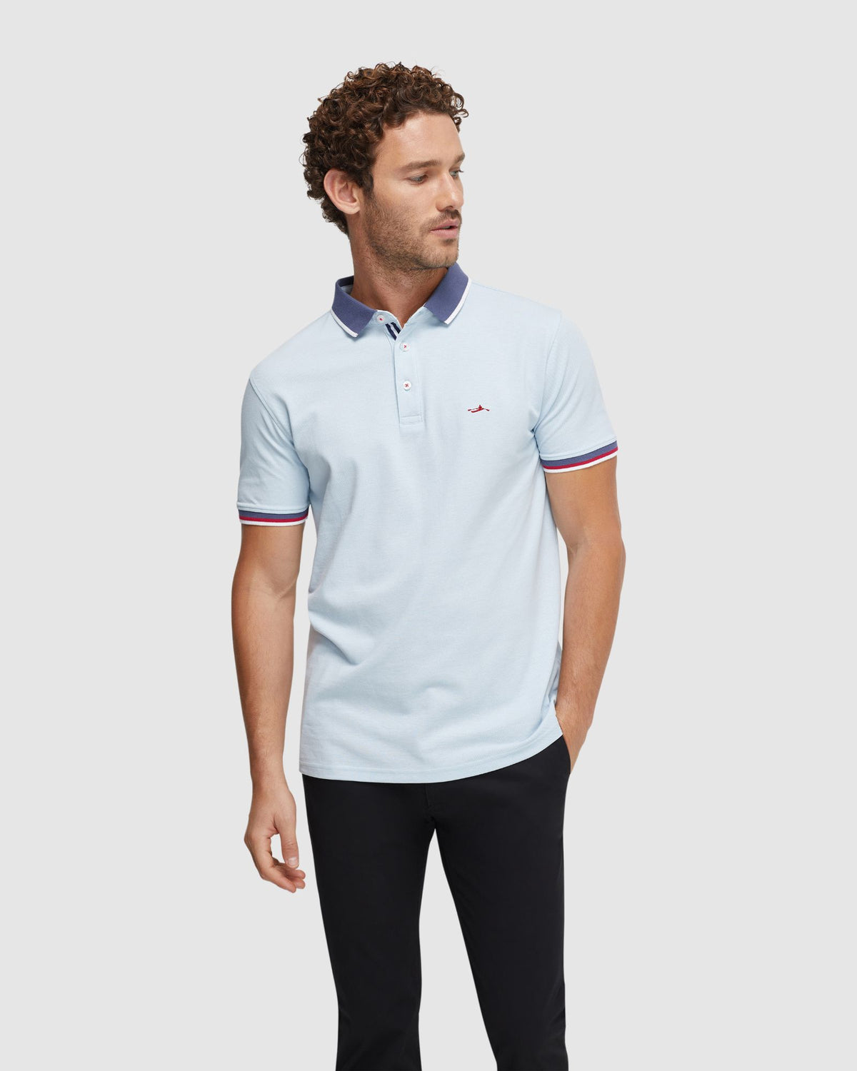 CAM CONTRAST COLLAR PIQUE POLO - AVAILABLE ~ 1-2 weeks MENS KNITS