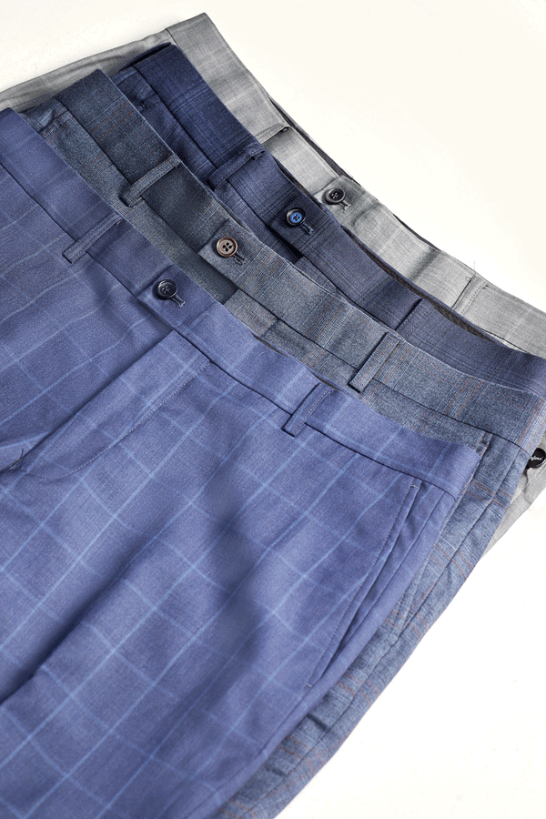 HOPKINS WOOL CHECK SUIT TROUSERS