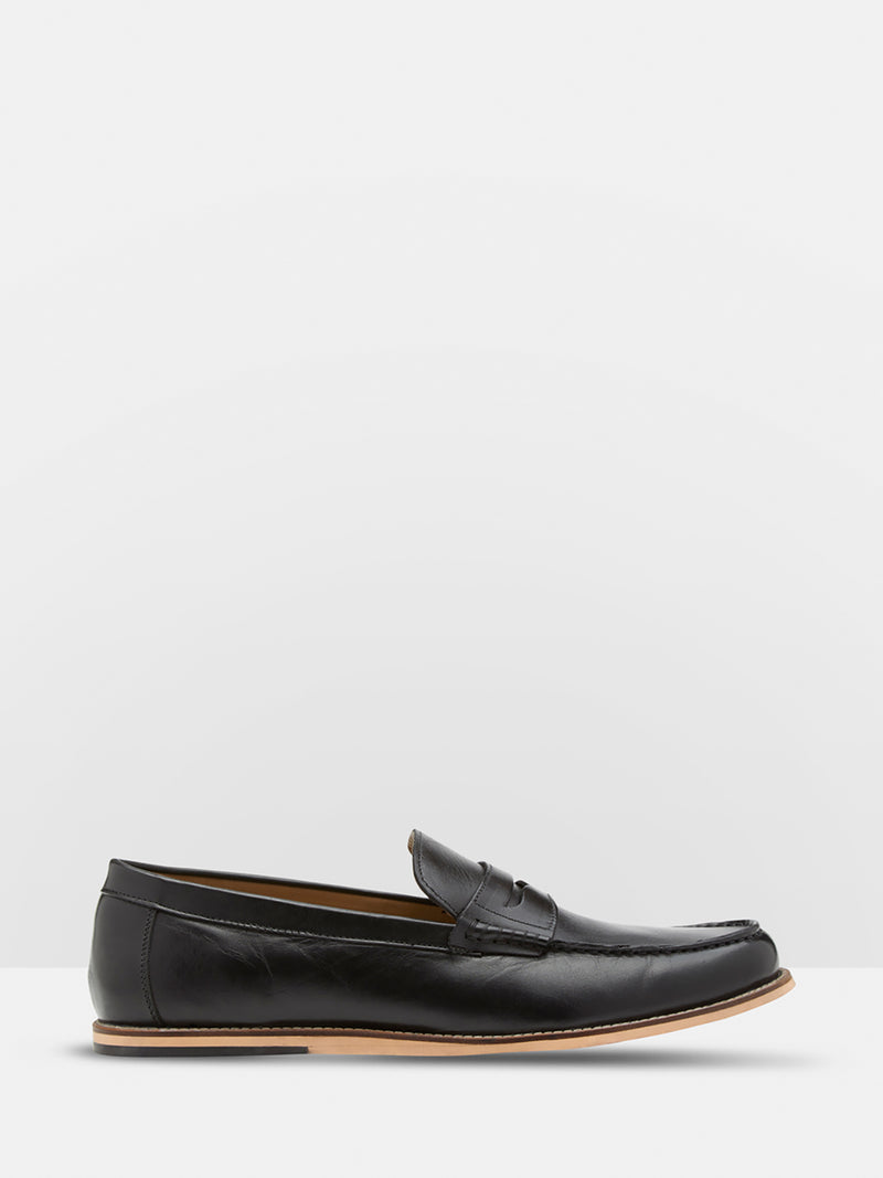 PAUL LEATHER MOCCASIN BLK