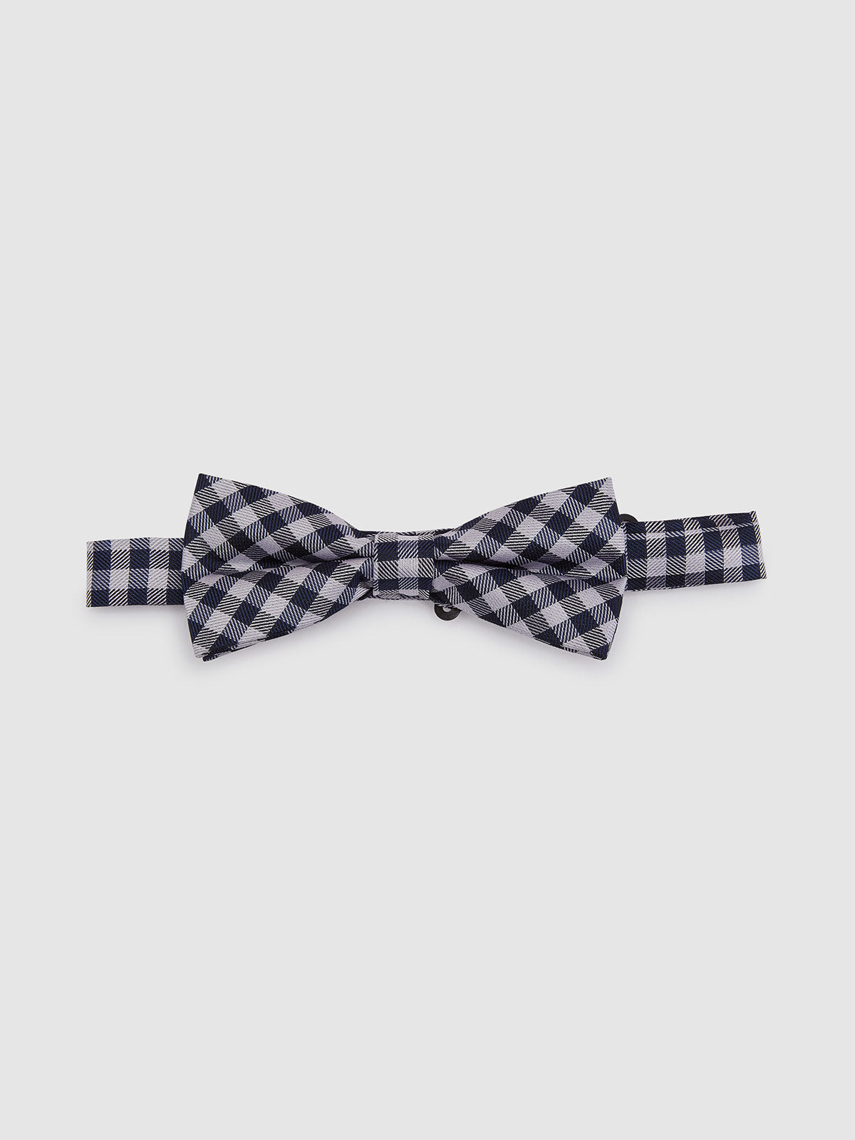 BOW TIE GINGHAM NAVY/SILVER