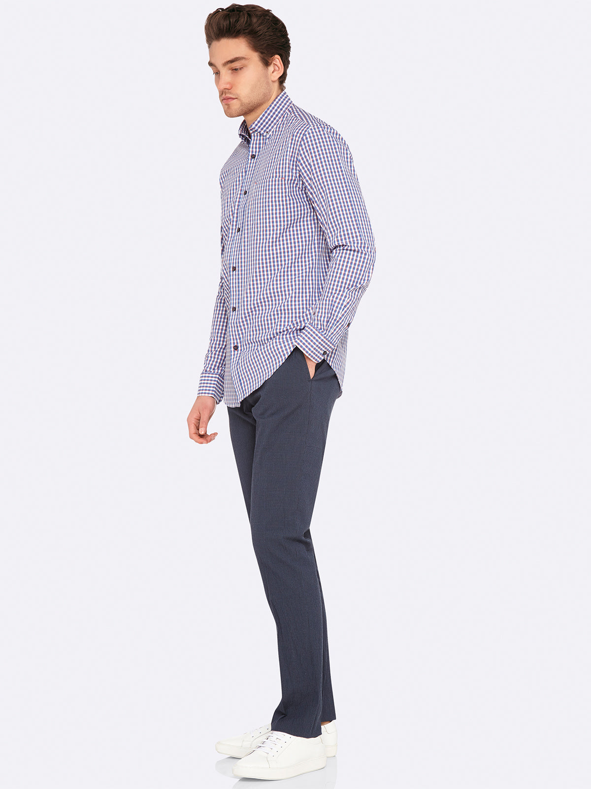 STRATTON CHECKED SHIRT BLUE/RED