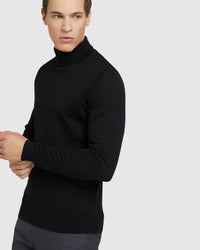 AARON TURTLE NECK PURE WOOL KNIT