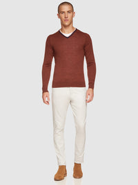 PERRY TIPPING V-NECK WOOL PULLOVER