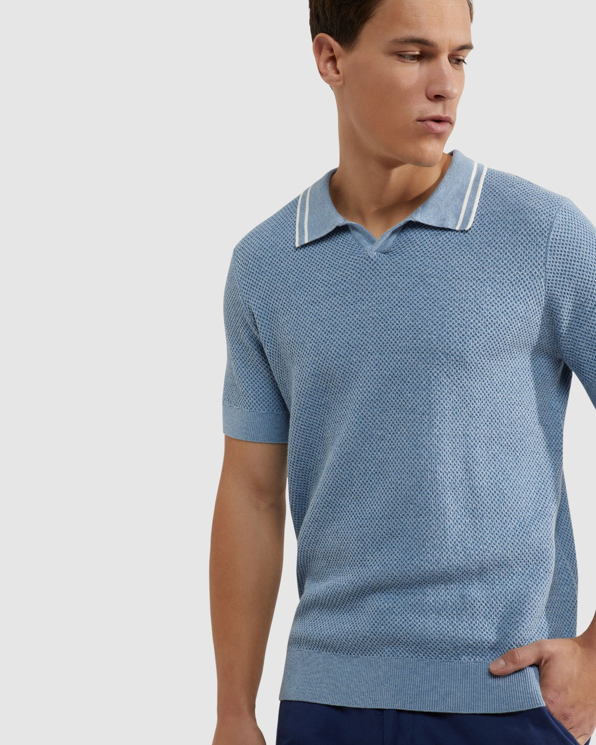 FRASER KNITTED POLO MENS KNITWEAR