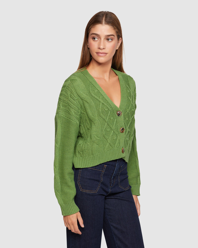 HESLEY CABLE CARDIGAN WOMENS KNITWEAR
