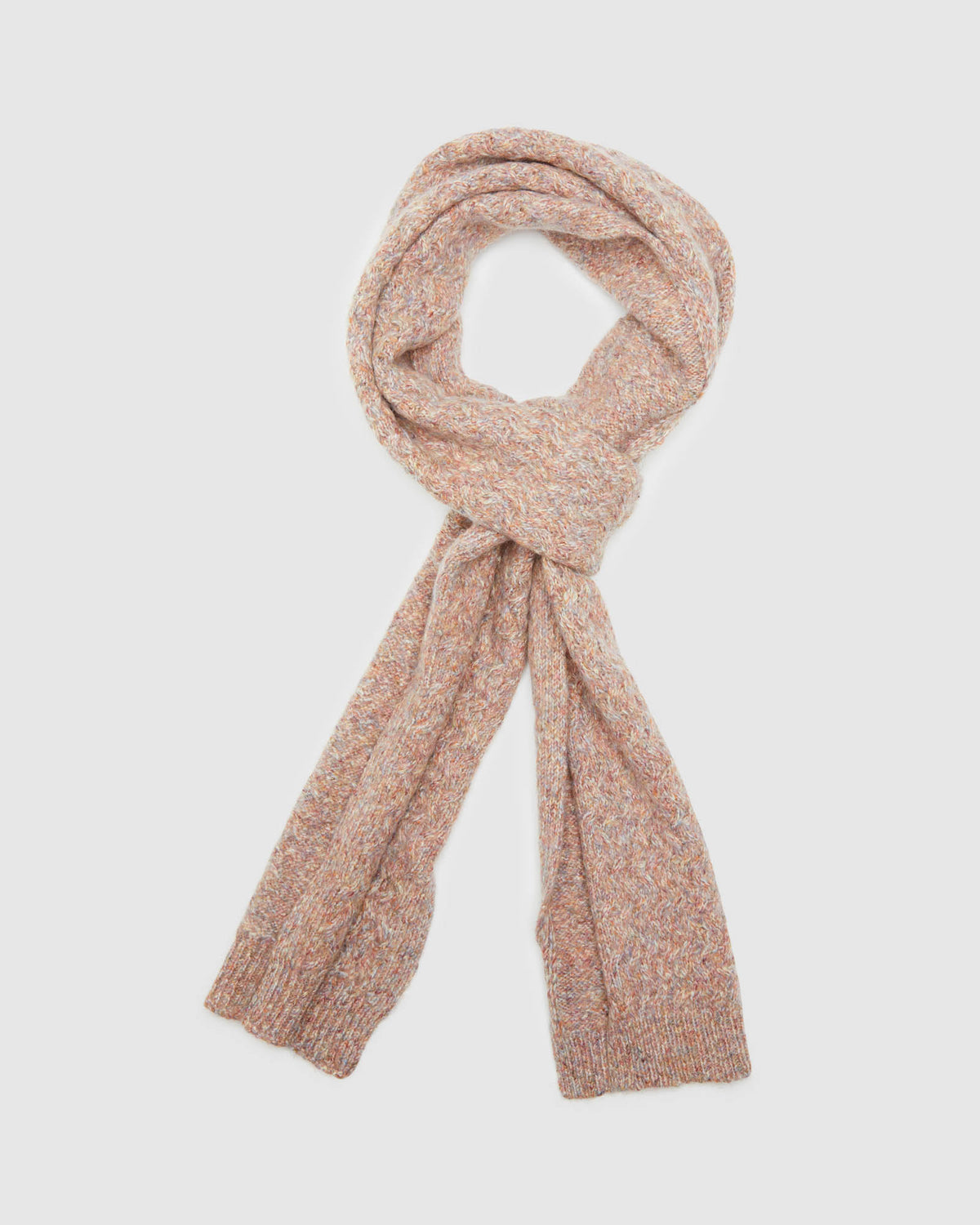 EVELYN CABLE SCARF PINK