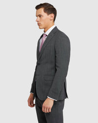 BYRON WOOL STRETCH SUIT JACKET CHARCOAL