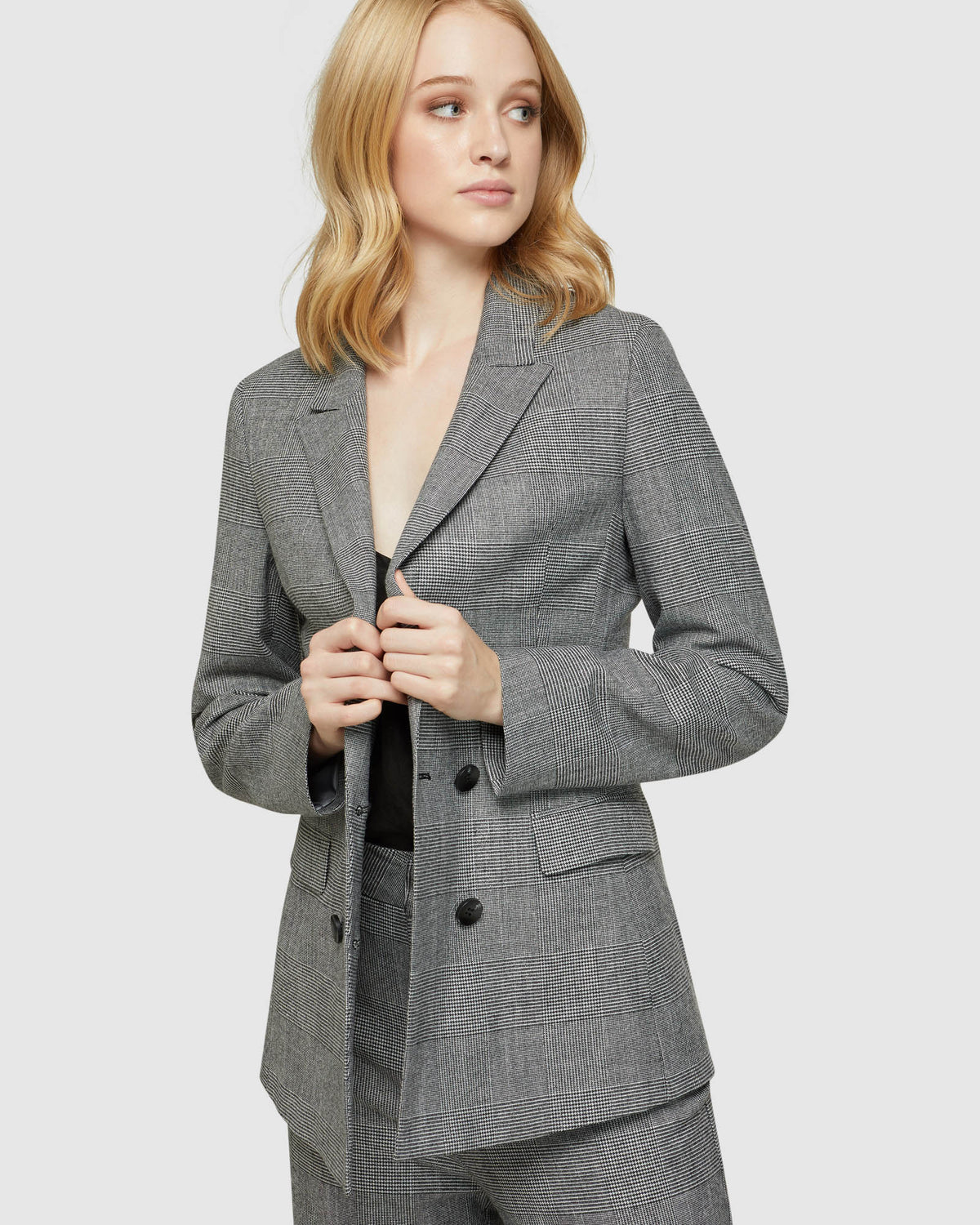 BILLIE ECO CHECKED SUIT JACKET