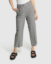 HELENA CHECK STRETCH ECO SUIT PANTS BLACK/WHITE