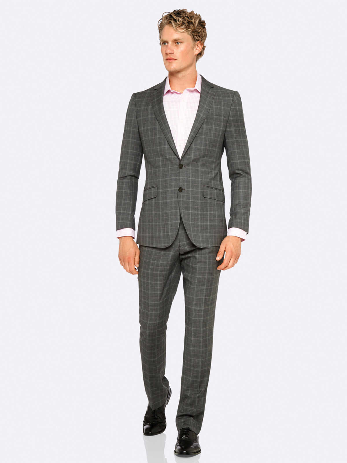 HOPKINS WOOL SUIT TROUSERS GRY
