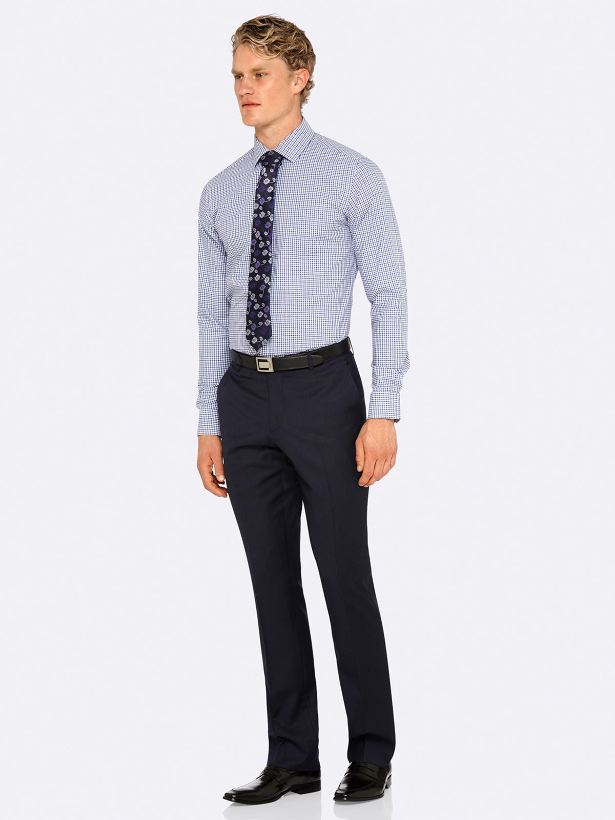 HOPKINS WOOL SUIT TROUSERS NVY