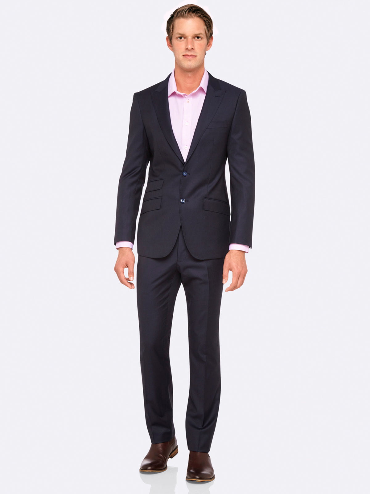 HOPKINS WOOL SUIT TROUSERS NVY