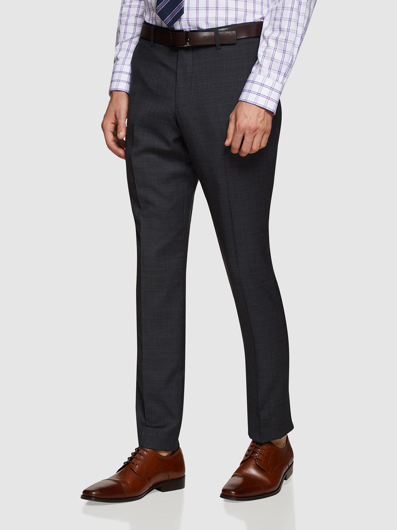 HOPKINS WOOL SUIT TROUSERS CHARCOAL