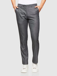STRETCH TEXTURED TROUSERS CHARCOAL