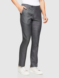 STRETCH TEXTURED TROUSERS CHARCOAL
