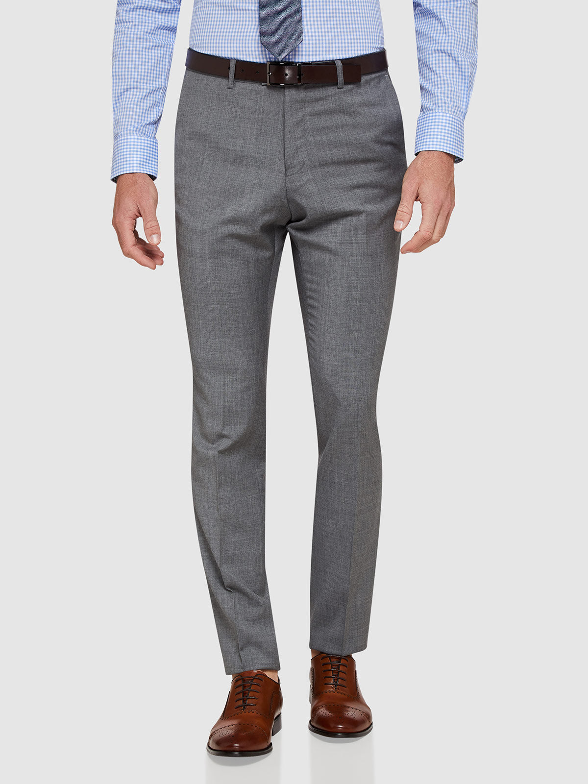 HOPKINS WOOL MOHAIR SUIT TROUSERS GREY