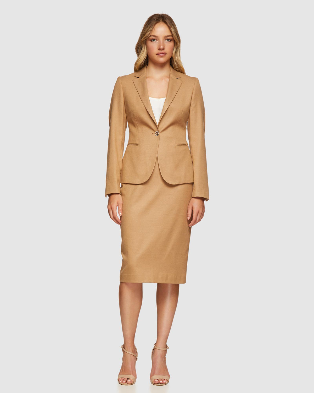 PEGGY ECO SUIT SKIRT CAMEL