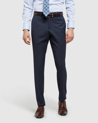 HOPKINS WOOL STRETCH SUIT TROUSERS NAVY