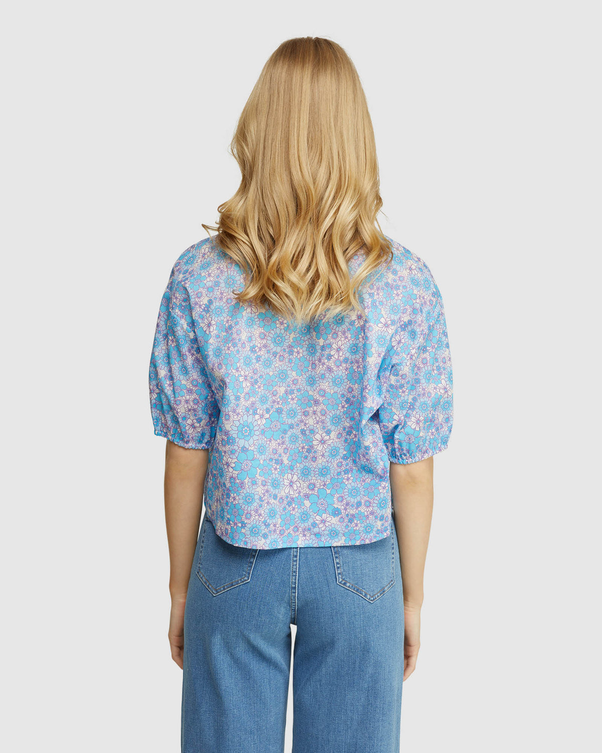 RALEIGH COTTON RETRO FLORAL TOP WOMENS TOPS