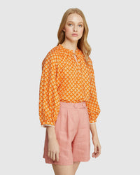 EVE PRINTED BLOUSE WOMENS TOPS