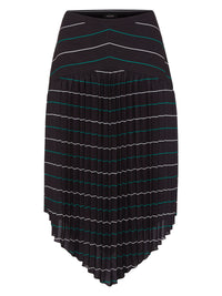 MADDY PLEATED SKIRT BLACK/WHITE/GREEN