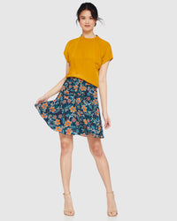 MOLLY BLUE FLORAL SKIRT