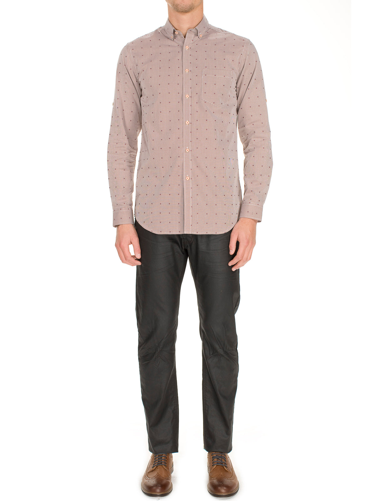 STRATTON CHEST PCKT SLIM FIT BROWNX