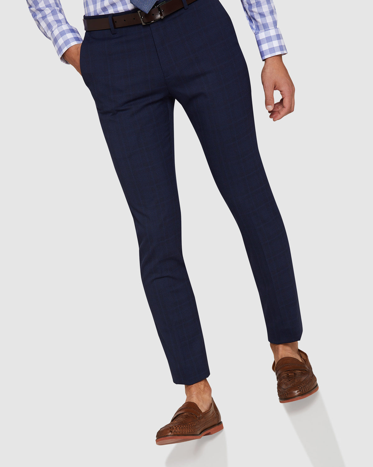 AUDEN ECO CHECKED SUIT TROUSERS